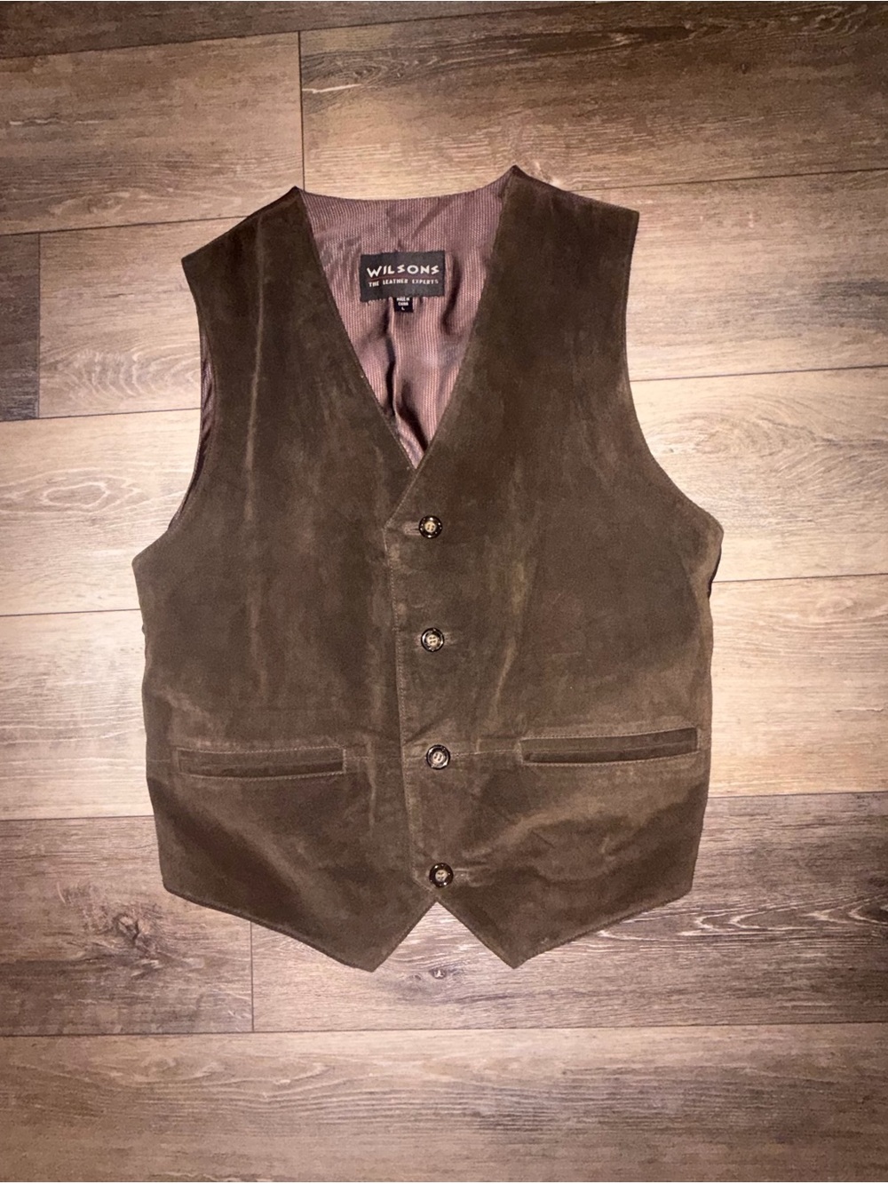 Wilsons Leather Dark Brown Suede Men's Vest